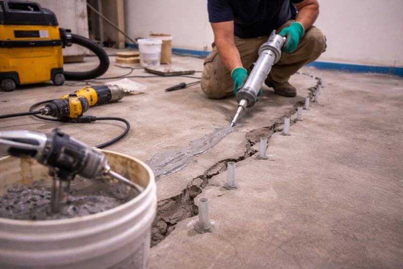 Cracked Basement Floor Repair in Tifton, GA